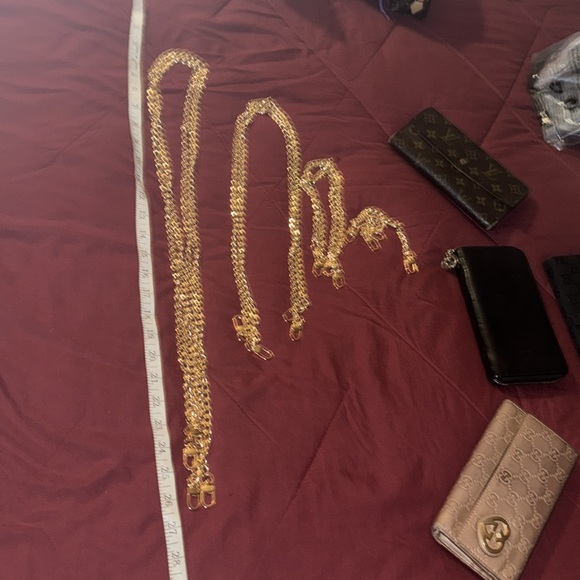 🌝⭐️GOLD PLATED FLAT CHAIN STRAP WITH 4 VERSATILE LENGTHS- - Picture 7 of 12